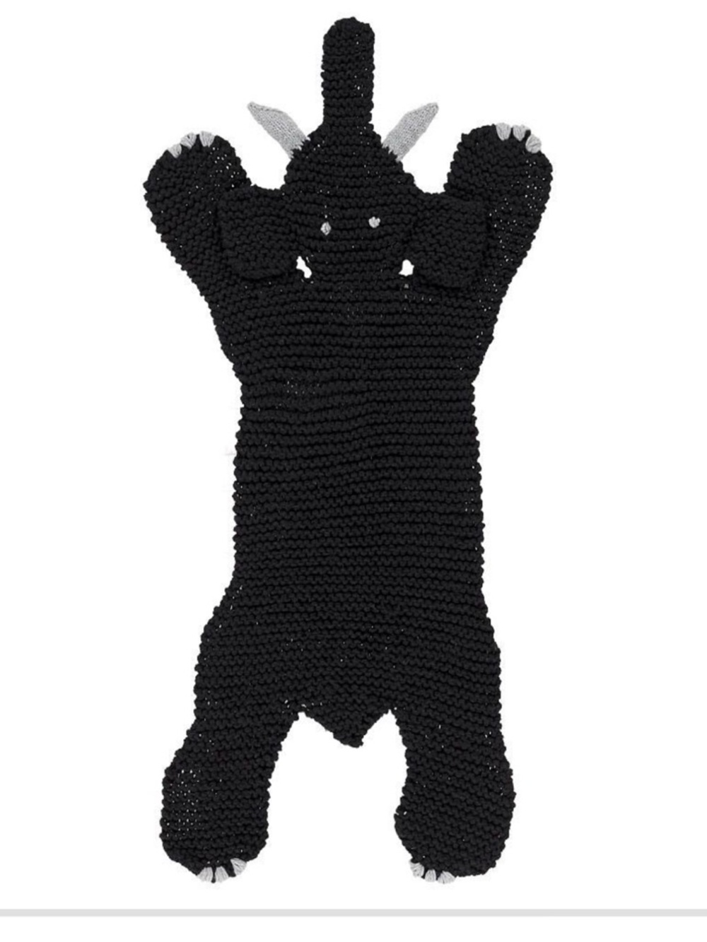 Potterybarn kids PBK Casual modern knit elephant blanket black 🐘🖤